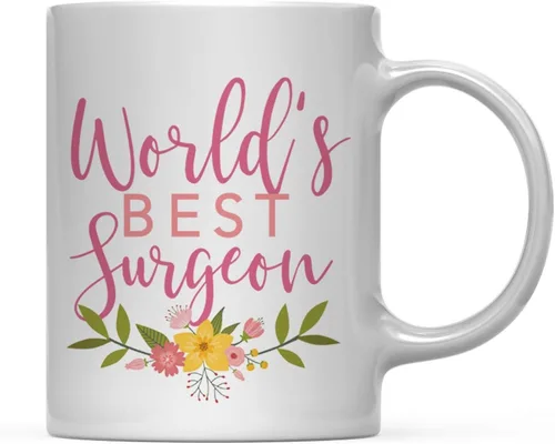 Vista 54 de Andaz Press Taza de café de 11 oz, regalo de broma de la mejor abbuela del mundo, diseño floral, paquete de 1