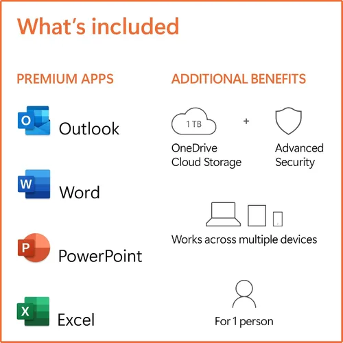 Vista 2 de Microsoft 365 Personal (Office) + $10 Amazon Gift Card 12-Month Subscription 1 Person Word, Excel, PowerPoint PC/MAC Instant Download
