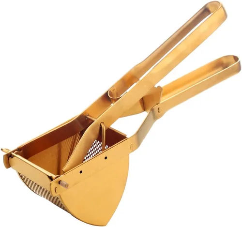Vista 10 de Acero inoxidable Patata Ricer Exprimidor de Frutas Grande Exprimidor Triángulo Masher Hand Ricer Masher Herramienta de Cocina Rojo