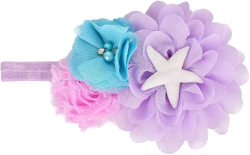 Vista 5 de Quenny Vestidos de princesa Ariel con diadema vestidos de tutú de estrella de mar de flores para niñas