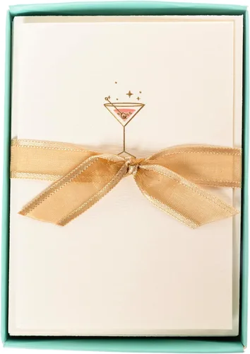 Vista 8 de Graphique Tarjetas de Apple, paquete de 10 tarjetas con sobres, saludos para todas las ocasiones, interior en blanco, relieve de lámina dorada