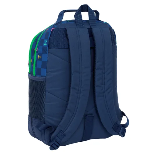 Vista 4 de Mochila Escolar Benetton Damero Azul marino 32 x 42 x 15 cm