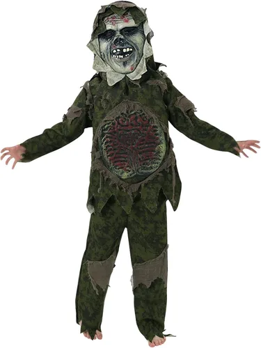 Vista 3 de Young Antelope Disfraz de zombi monstruo cosplay Halloween juegos de rol fiesta de disfraces forro polar verde con licencia oficial de star wars