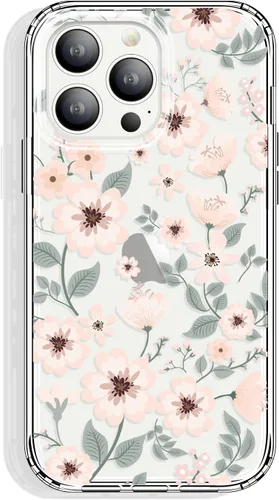 Vista 8 de GYZYA Funda transparente para iPhone 14 y iPhone 13 de 6.1 pulgadas con diseño de patrón, funda protectora delgada de TPU + parachoques a prueba