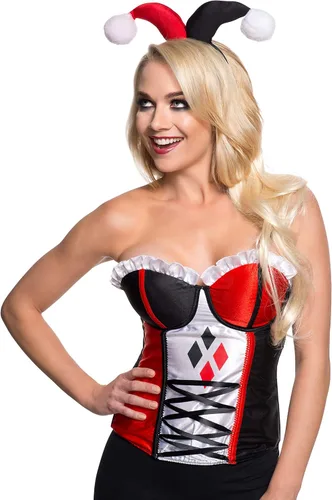 Vista 2 de Rubies Costume Co - Diadema para mujer de Dc Superheroes Harley Quinn Rojo