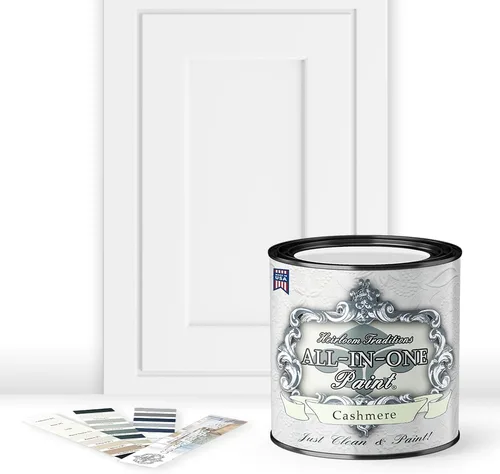 Vista 164 de Pintura TODO EN UNO, Abbey (gris cálido), Muestra de 8oz - Pintura duradera para gabinetes y muebles. Imprimación y capa superior incorporadas,
