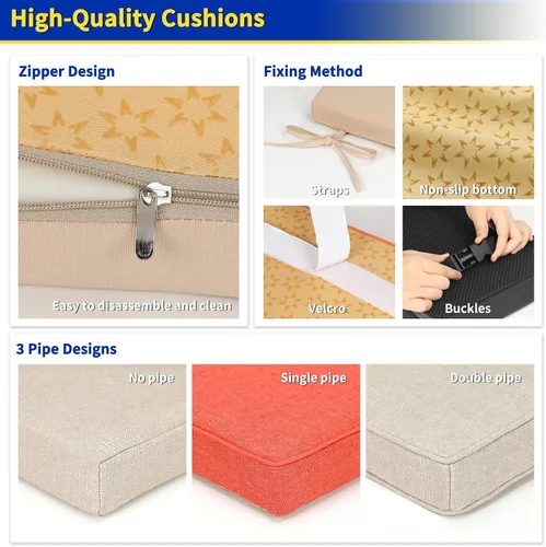 Vista 10 de Cojín de banco personalizado, cojines de asiento de ventana para interiores, cojines de banco para muebles de interior, almohadillas de banco