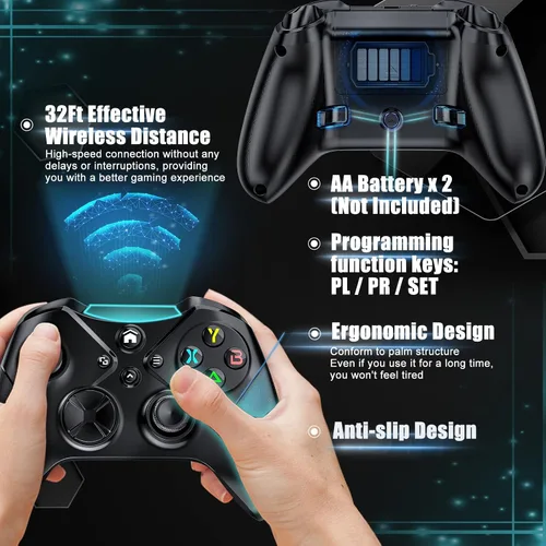 Vista 2 de Gamrombo Wireless Controller for Xbox One, PC Game Controller Support BluetoothWIFIWired Connection Compatible with Microsoft Xbox OneXbox One