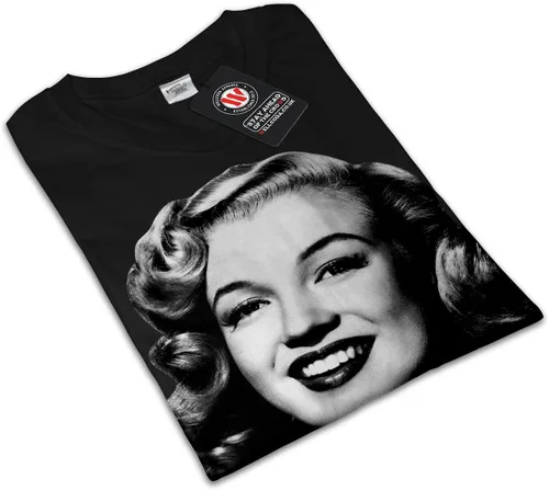 Vista 2 de Wellcoda Celebrity She Marilyn Mens V-Neck T-Shirt, Marilyn Graphic Print Tee