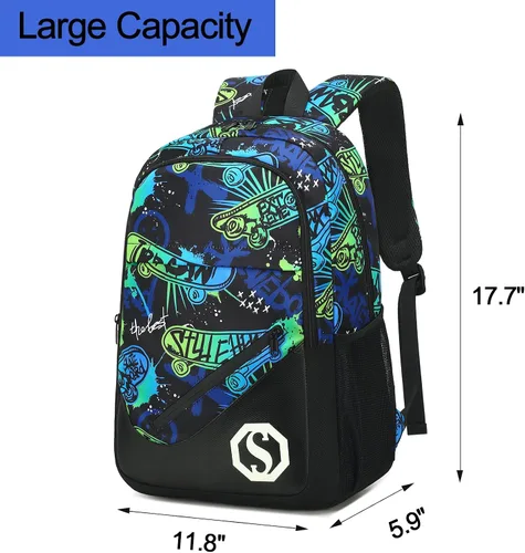Vista 2 de BTOOP Mochila para niños y niñas, mochila de escuela primaria de 17 pulgadas, mochila primaria para adolescentes de viaje, para niños y niñas