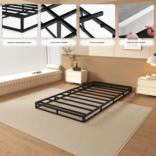 Vista 3 de NHODIR Base de cama con somier doble de 4 pulgadas