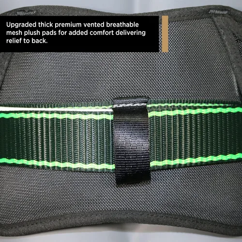 Vista 3 de AFP Cinturón de cuerpo de doble anillo en D de alta resistencia con costura premium y hebilla de lengüeta (OSHA/ANSI PPE)