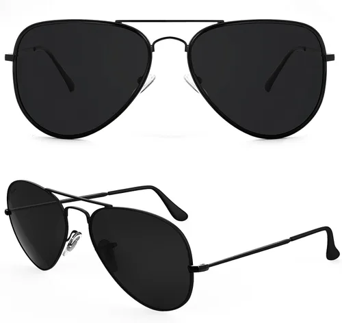 Vista 9 de MAXJULI Gafas de sol polarizadas estilo aviador para cabezas grandes para hombres y mujeres 8123 Plateado/Gris (silver frame/grey lens)