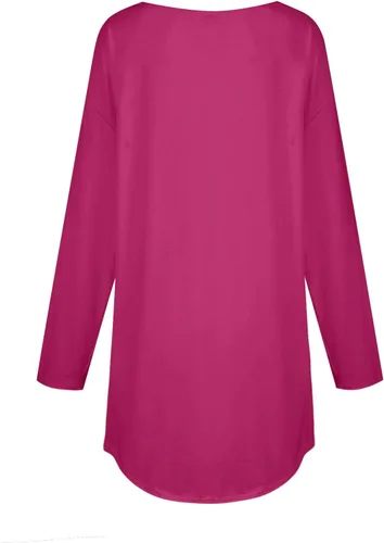 Vista 4 de Blusas para mujer, de negocios, casual, de otoño, manga larga, cuello redondo, gráficas, talla grande, lindas túnicas suaves y bohemias