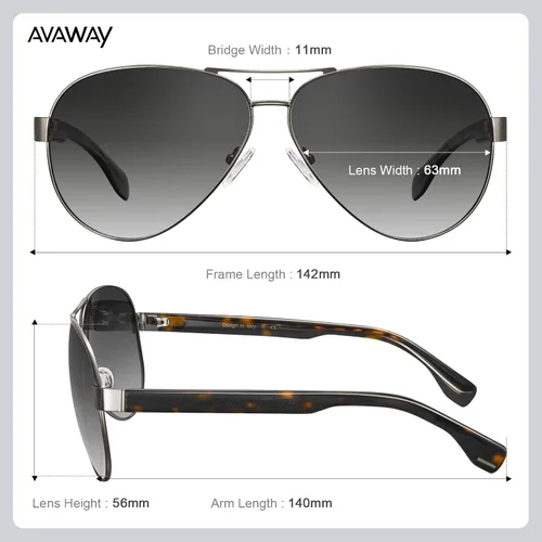 Vista 5 de AVAWAY Aviator Sunglasses for Women Men 100% UV400 Protection Lightweight Driving Fishing Outdoors Sports Sunglasses