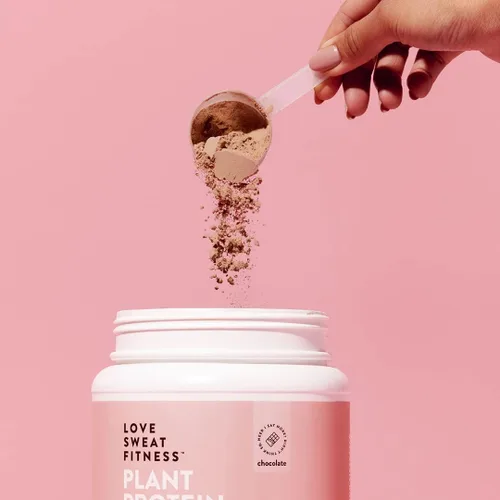 Vista 5 de Love Sweat Fitness Proteína en polvo orgánica a base de plantas, chocolate, 28 porciones, 0.71 onzas de proteína, vegano, sin gluten, sin OMG