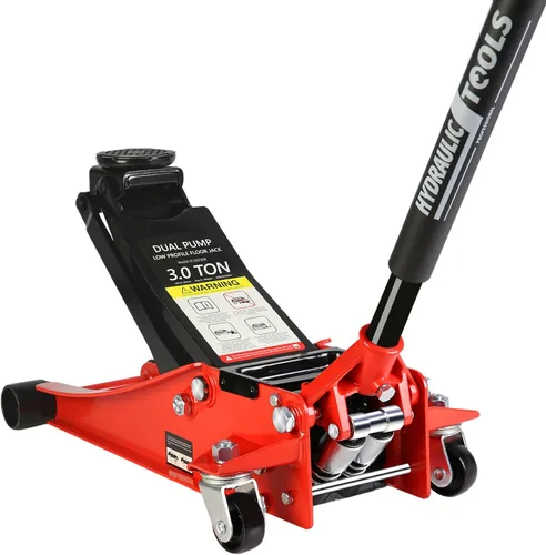 Vista 13 de LKTART Gato hidráulico de piso de 2 toneladas de bajo perfil para automóvil con rango de elevación de pistón único 3.3"-15.2