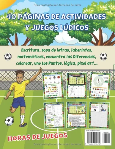 Vista 2 de Mi cuaderno de actividades fútbol Un libro en color para niños de 5 a 8 años + 65 juegos y actividades sopa de letras, laberintos, dibujos