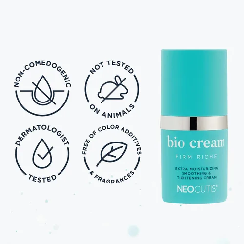 Vista 6 de NEOCUTIS Bio Cream Firm Riche - Crema suavizante y tensora extra hidratante - Crema facial antienvejecimiento para día y noche - Para tonos de piel