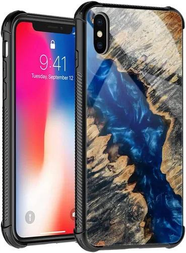 Vista 13 de Funda compatible con iPhone XR, fundas para regalos de mujer, diseño clásico de metal rojo y azul bandera estadounidense Patrón clásico de metal