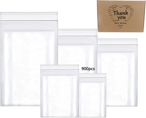 Vista 15 de newlng Mini bolsas de plástico de 1.6 x 2.4 pulgadas/1.6x2.4 in, 600 bolsas de joyería transparentes resellables, bolsa pequeña con cremallera