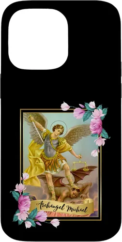 Vista 21 de Funda protectora para iPhone 17, diseño de ángel de la iglesia católica de San Miguel Arcángel
