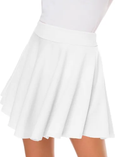Vista 4 de Afibi - Falda estilo skater corta, acampanada y plisada con estilo informal y cintura elástica