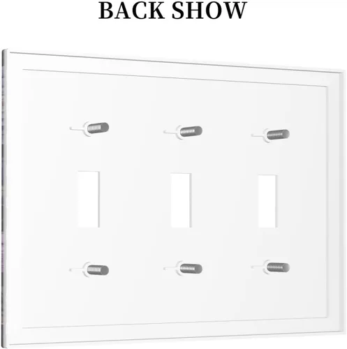 Vista 102 de Decorative Outlet Covers Blue Background White Cat Daisy Floral 2-Gang 1-Gang Wall Plate Single Toggle/Rocker Farmhouse Style Light Switch Covers