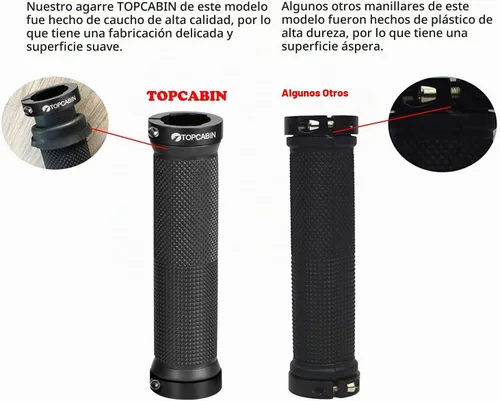 Vista 4 de TOPCABIN - Puños de manillar de bicicleta de doble bloqueo - Puños de goma cómodos para BMX y bicicleta de montaña