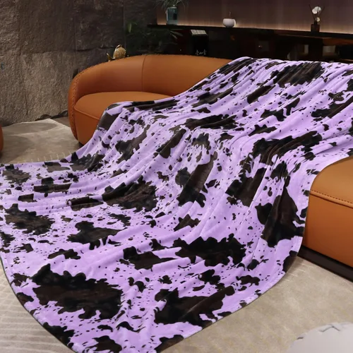 Vista 40 de Manta de vaca para niños de 40 x 50 pulgadas, ropa de cama de forro polar ultrasuave para niños y niñas, manta ligera para cochecito de bebé, bonita