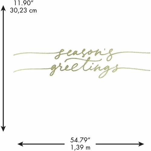 Vista 6 de RoomMates RMK4837GM Season's Greetings - Calcomanías de pared metálicas doradas