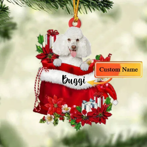 Vista 94 de Perro Akita Inu personalizado en bolsa de regalo, adorno de Navidad, nombre personalizado, regalo para amantes de los perros, familia, Navidad