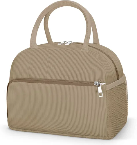 Vista 12 de Coobiiya Lonchera térmica de 12 litros para mujeres y hombres, lonchera de pana reutilizable, lonchera de gran capacidad con forro resistente a fugas