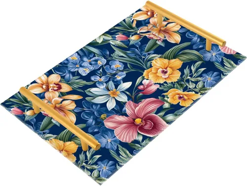 Vista 19 de Flowers Daffodils Snapdragon Iris Orange Tray for Bathroom Paper Towel Tray Desk Drawer Organizer for Sink