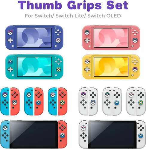 Vista 6 de FUNLAB - Tapas para joystick compatibles con Nintendo SwitchOLEDLite, accesorios de controlador FUNLAB - 6 bolas