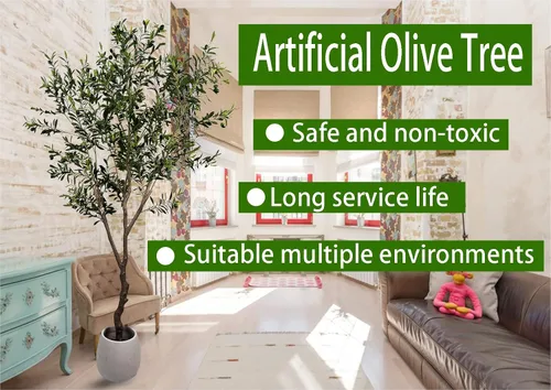 Vista 5 de Árbol de Olivo Artificial de 7 pies (82 pulgadas, 2200+ Hojas con Protección UV) Alto, Árbol de Olivo Falso para Interiores, Árbol Artificial