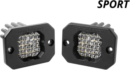 Vista 2 de Diode Dynamics SSC1 Sport Cápsula LED Blanca de Montaje Empotrado (par), Flood con Retroiluminación Ámbar