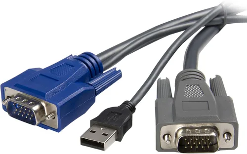Vista 2 de StarTech - Cable KVM USB VGA 2 en 1 ultrafino de 5.9 ft, TAA (SVUSBVGA6)