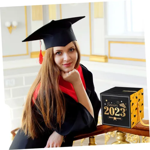Vista 7 de ABOOFAN Caja de tarjetas de graduación 2023, caja de tarjetas de regalo de felicitaciones graduadas con borla para decoraciones de fiesta