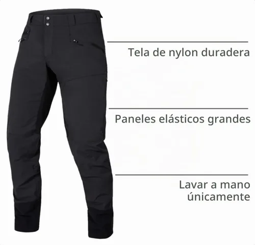 Vista 3 de Endura Mens SingleTrack Mountain Cycling Pants ClickFast Liner Compatible Negro