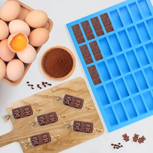 Vista 5 de 2 paquetes de 40 cavidades estrechos moldes rectangulares de chocolate/moldes de caramelo de silicona/para moldes de dulce de azúcar, trufas