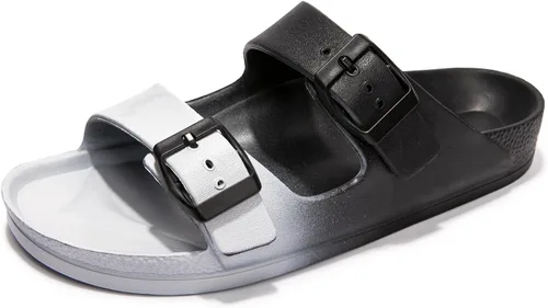 Vista 61 de FUNKYMONKEY - Sandalias bajas cómodas para mujer, hechas de etilvinilacetato, ajustables con hebilla doble
