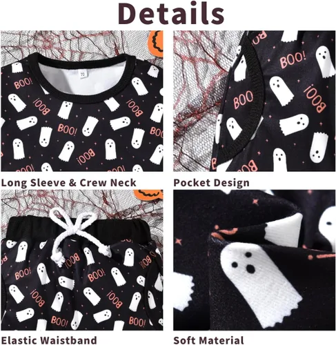 Vista 4 de Aalizzwell Traje de Halloween para bebés niños y niñas de 0 a 24 meses