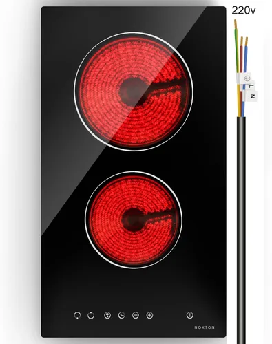 Vista 9 de Noxton 110V estufa eléctrica 2 quemadores, estufa radiante eléctrica de 12 110V / Sensor Touch / Negro