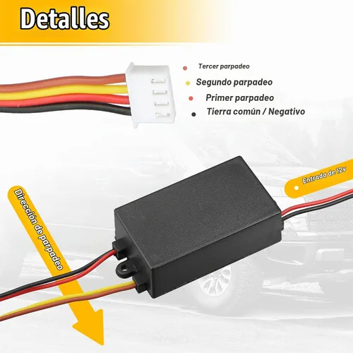 Vista 4 de X AUTOHAUX 2 piezas módulo de flash LED universal controlador de luz trasera de coche luz LED de cola 3 pasos secuencial dinámico perseguir módulo