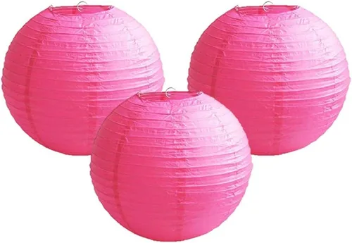 Vista 27 de Paquete de 3 linternas redondas de papel para decoración de boda y fiesta de cumpleaños (azul bebé, 4 pulgadas/3.9 in)