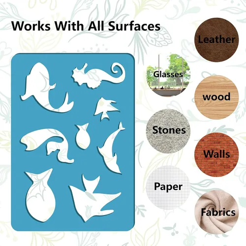 Vista 5 de GORGECRAFT Plantilla de 2 estilos para hacer aretes, plantilla de animales marinos, criaturas oceánicas, plantillas de formas de joyería, plantillas