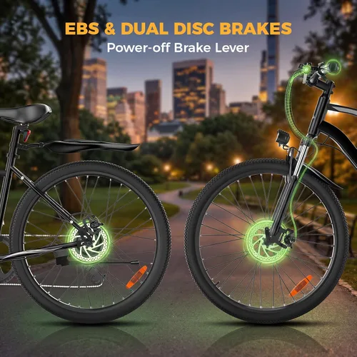 Vista 7 de Electric Bike for Adults 1500W 1000W Peak Motor 26" Tire Ebike Negro