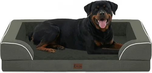 Vista 41 de Camas ortopédicas para perros grandes, cama de espuma viscoelástica impermeable para mascotas grandes con lados 89x56 cm, sofá para perros grandes