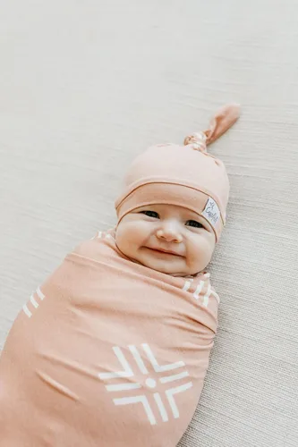 Vista 5 de Copper Pearl Baby Beanie Hat Top Knot